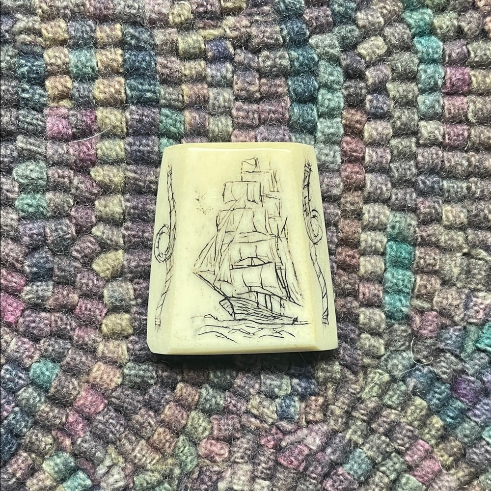 Ivory Carved Ship Pendant